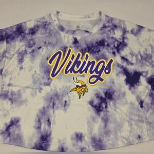 Minnesota Vikings Girls Size M 7/8 Purple White Tie-Dye Tee 1797-V